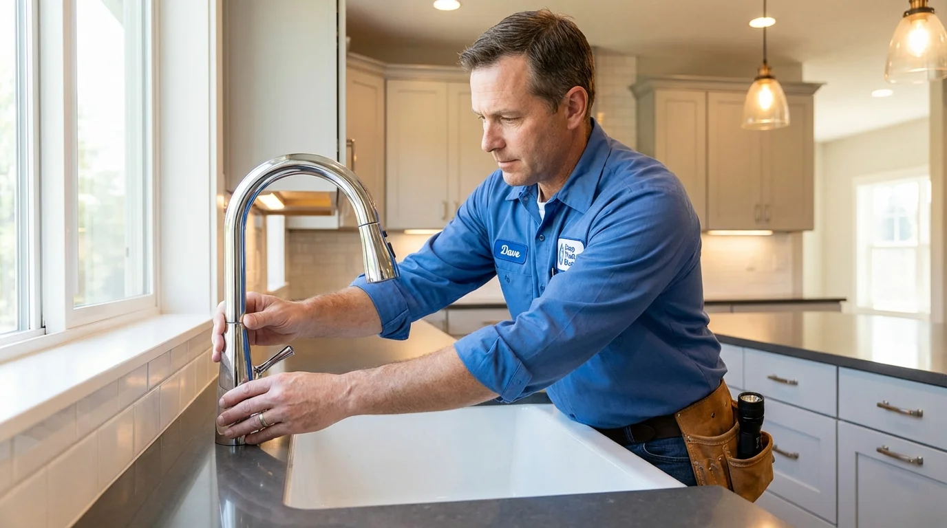 Kitchen faucet installation by Johns Plumbing LLC in Centereach