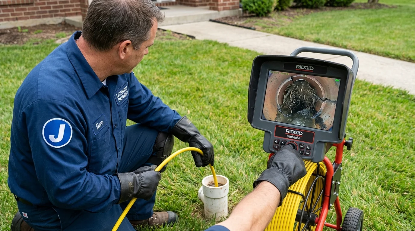 Sewer camera inspection being performed by Johns Plumbing LLC in Centereach