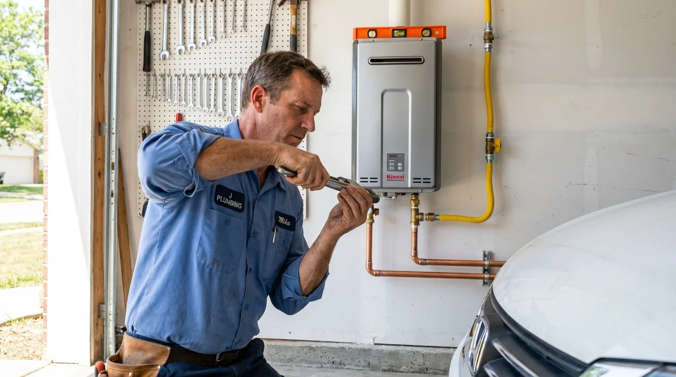 Tankless water heater installation by a Johns Plumbing LLC plumber in Centereach
